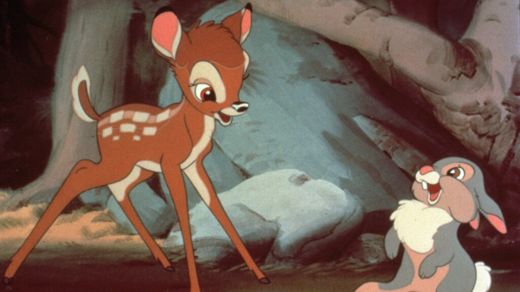 Bambi e il coniglio Tamburino nel film Disney