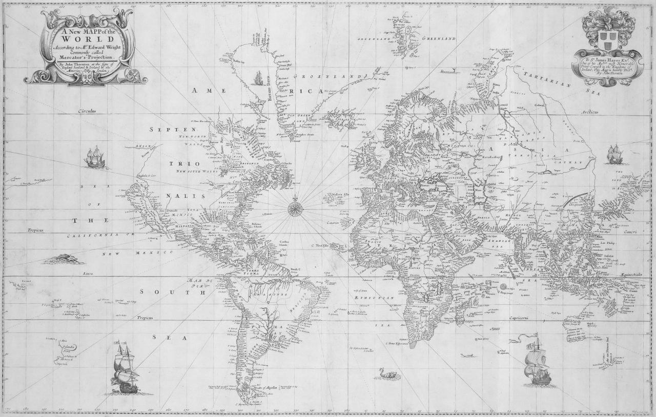 una vecchia mappa del mondo