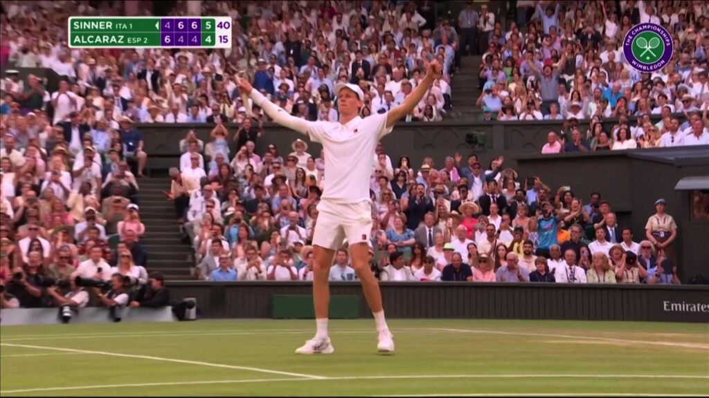 Jannik Sinner vince la finale di Wimbledon 2025 con un punteggio di 4-6, 6-4, 6-4, 6-4