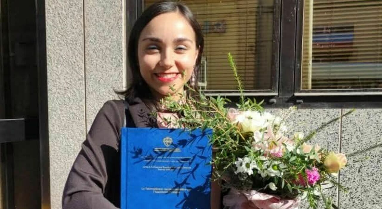 Maddalena Carta il giorno della tesi di laurea