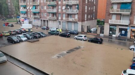 Un'immagine del Seveso inondato