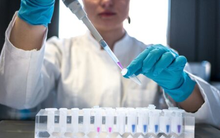 donna in laboratorio