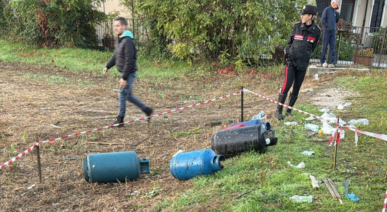 Una parte della scena di crimine di Castel D'Azzano