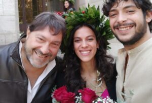 Ranucci con due dei suoi tre figli