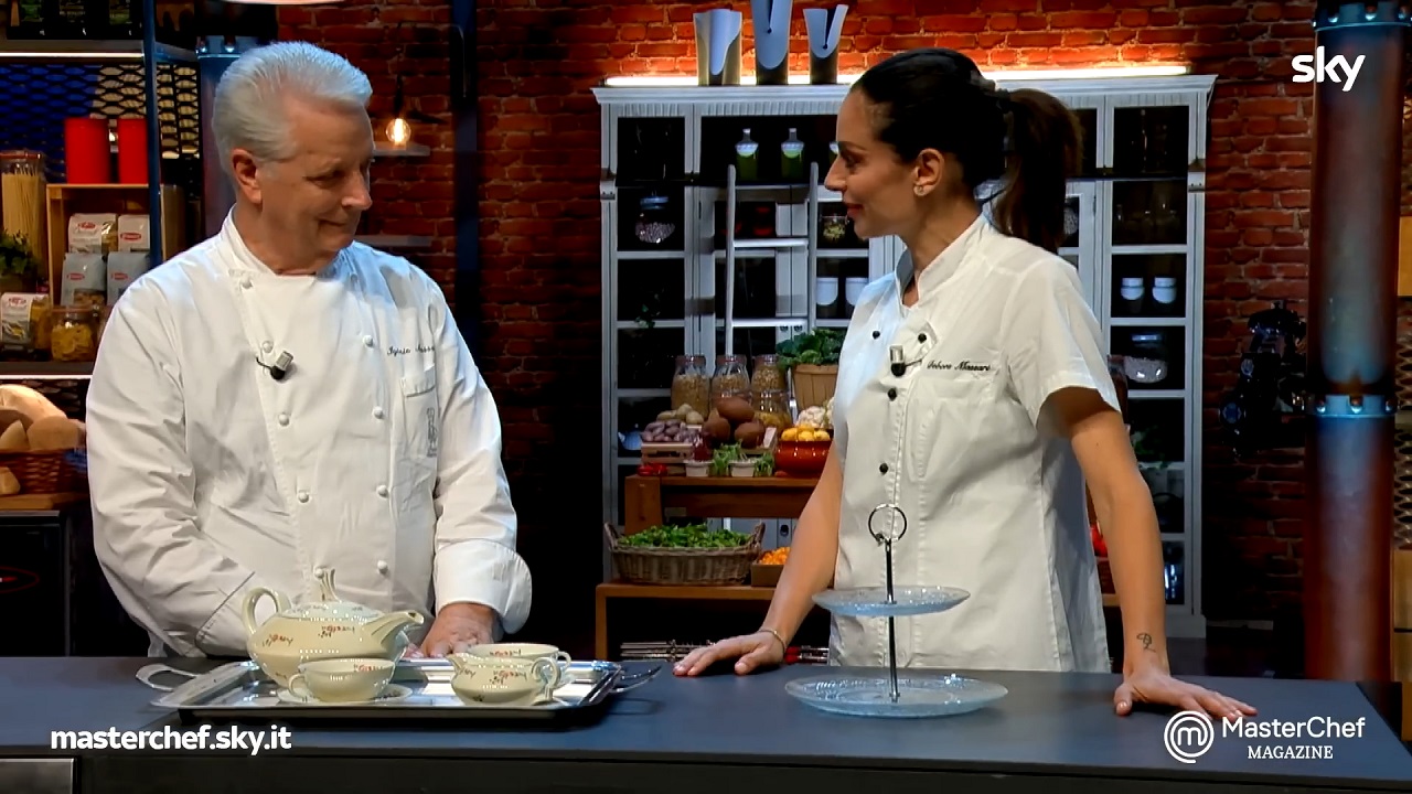 Debora Massari con il padre Iginio in una puntata di MasterChef Italia