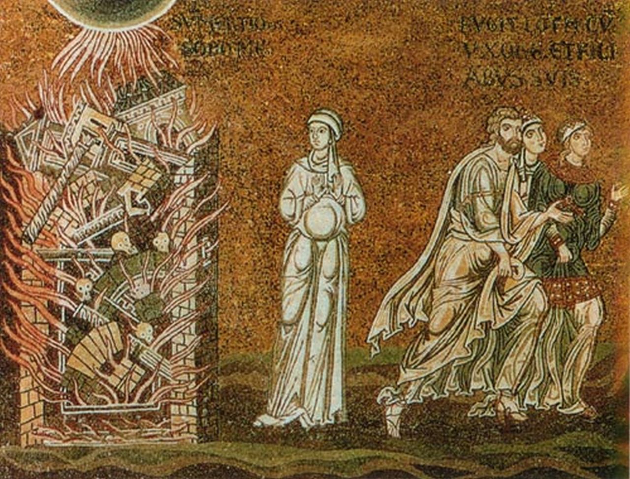 Mosaico sulla distruzione di Sodoma e Gomorra