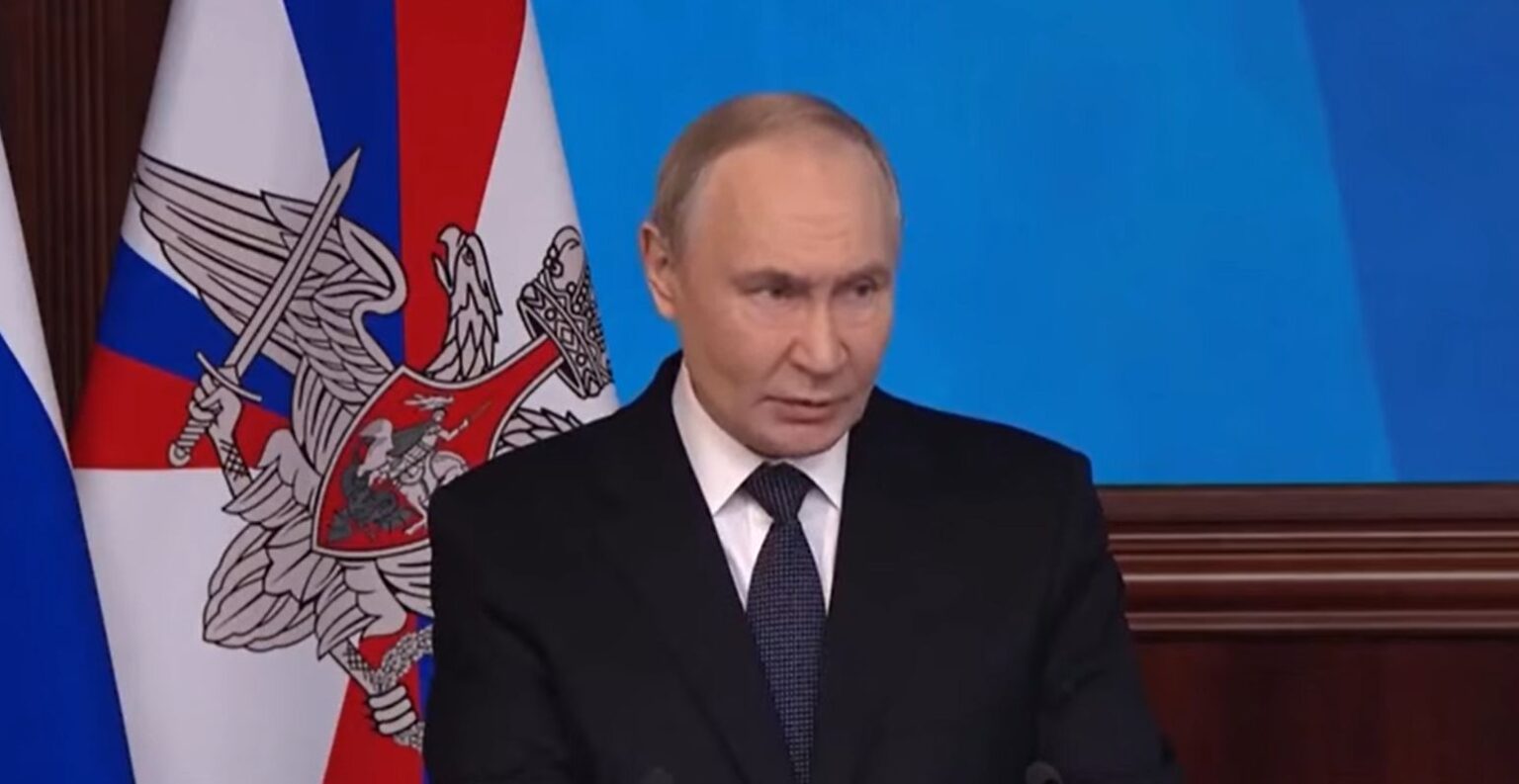 Putin durante il discorso di oggi
