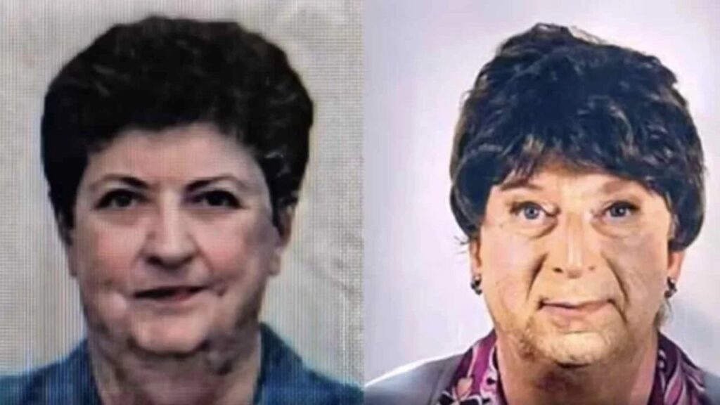 Uomo travestito come la madre morta