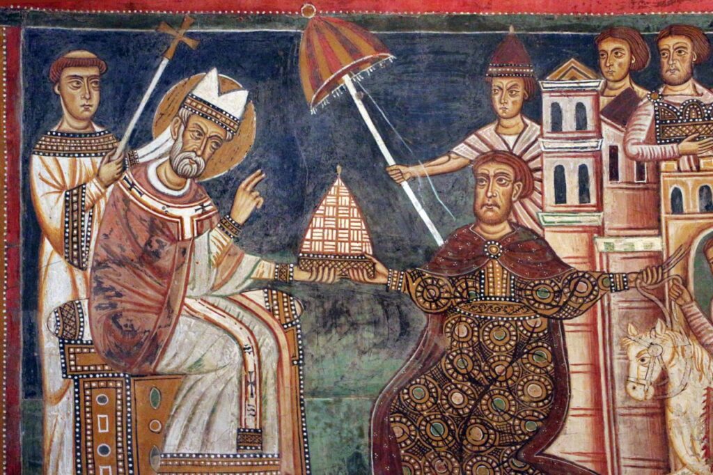 affresco con Papa Silvestro