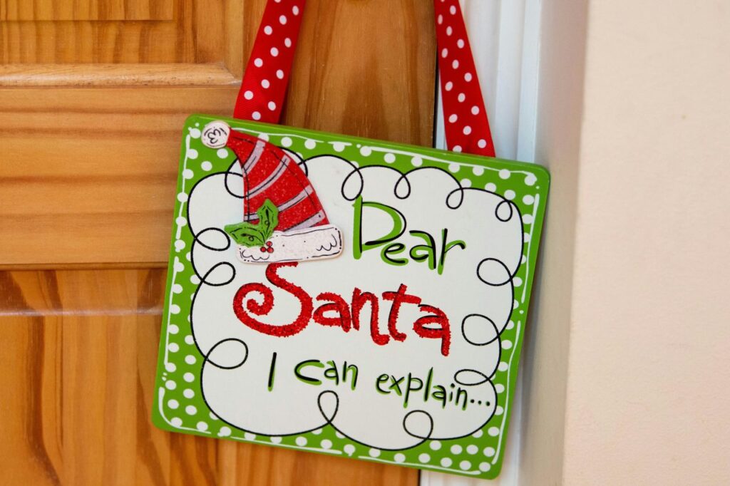 borsa con la scritta caro babbo natale