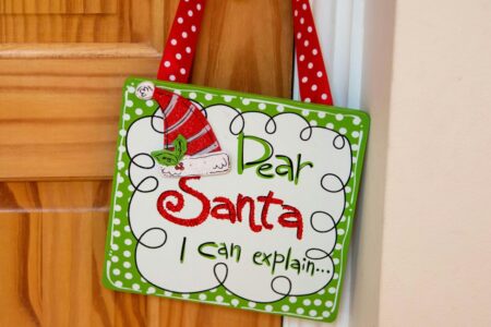 borsa con la scritta caro babbo natale