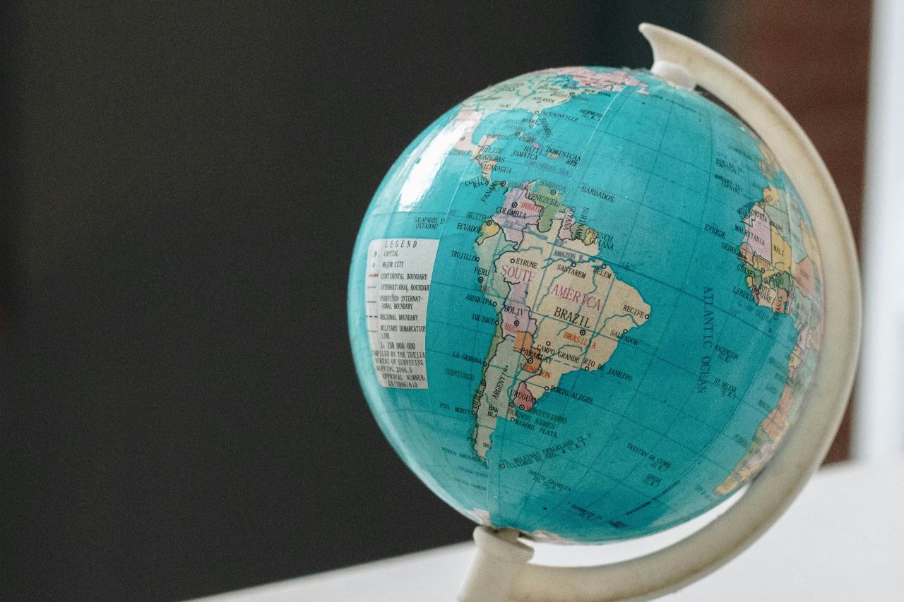 mappamondo col sudamerica
