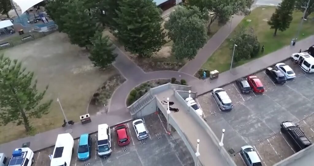 visione aerea dell'area dell'attentato