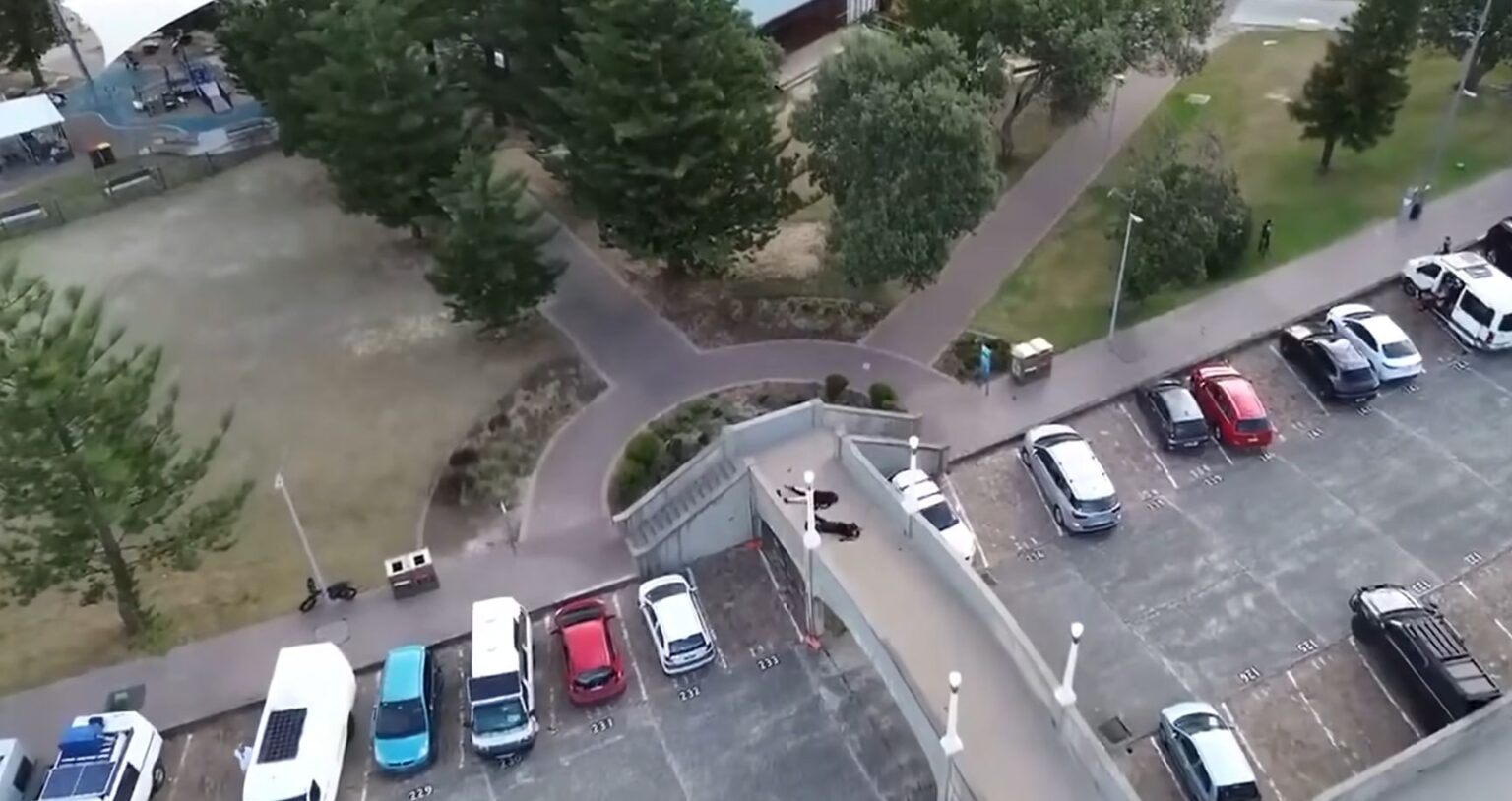 visione aerea dell'area dell'attentato