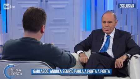 Bruno Vespa che intervista Andrea Sempio