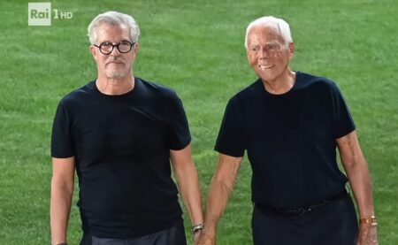 Leo dell'Orco e Giorgio Armani insieme sulla passerella
