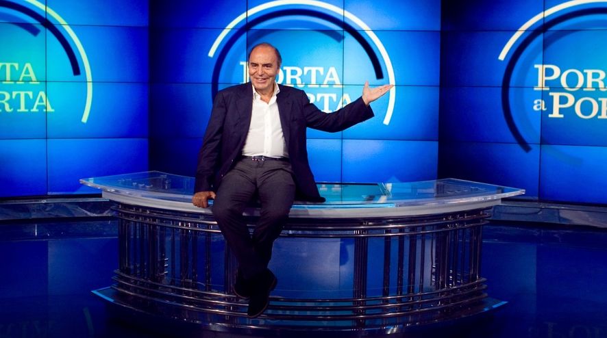 Bruno Vespa negli studi di Porta a Porta