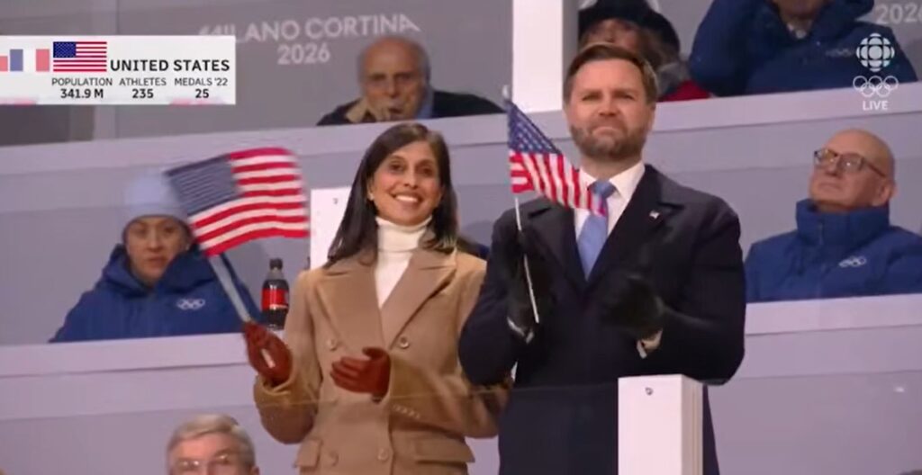 Milano-Cortina 2026, NBC taglia i fischi al vicepresidente Vance: la censura in diretta mondiale JD Vance e sua moglie
