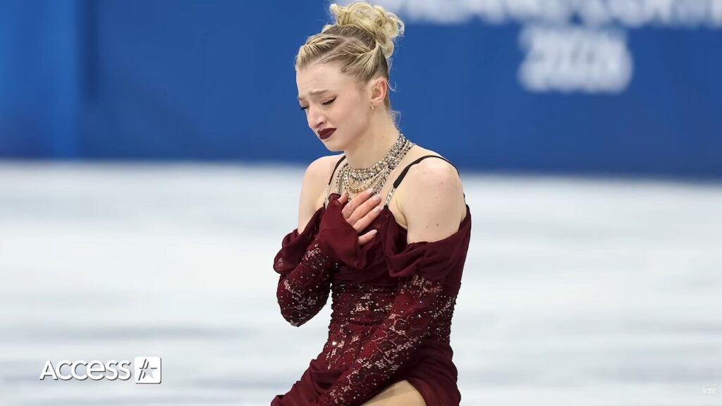 Amber Glenn al termine della sua esibizione sul programma corto di pattinaggio artistico femminile a Milano-Cortina 2026
