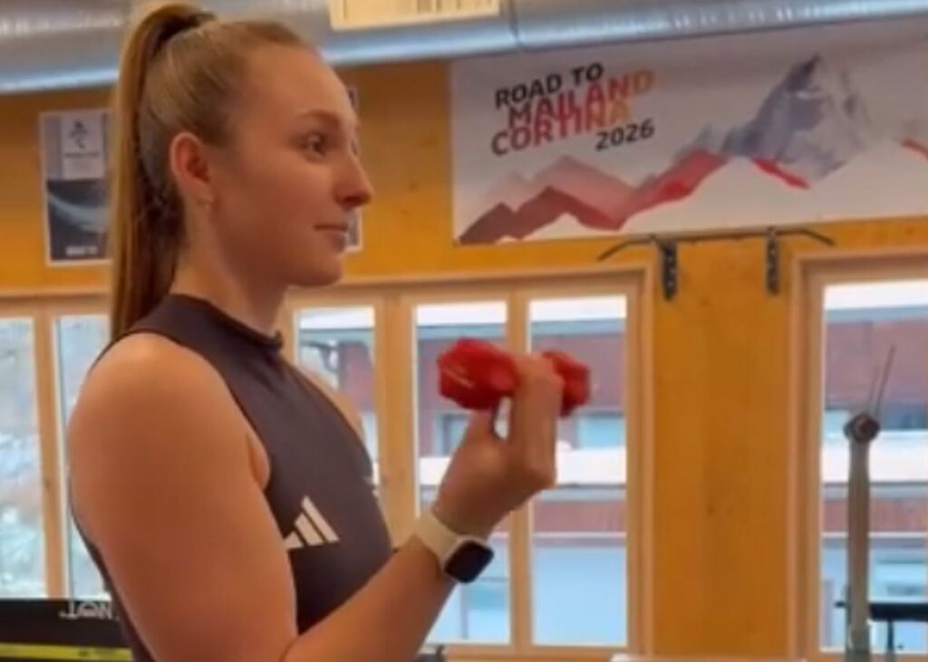 dettaglio del video della slittinista tedesca