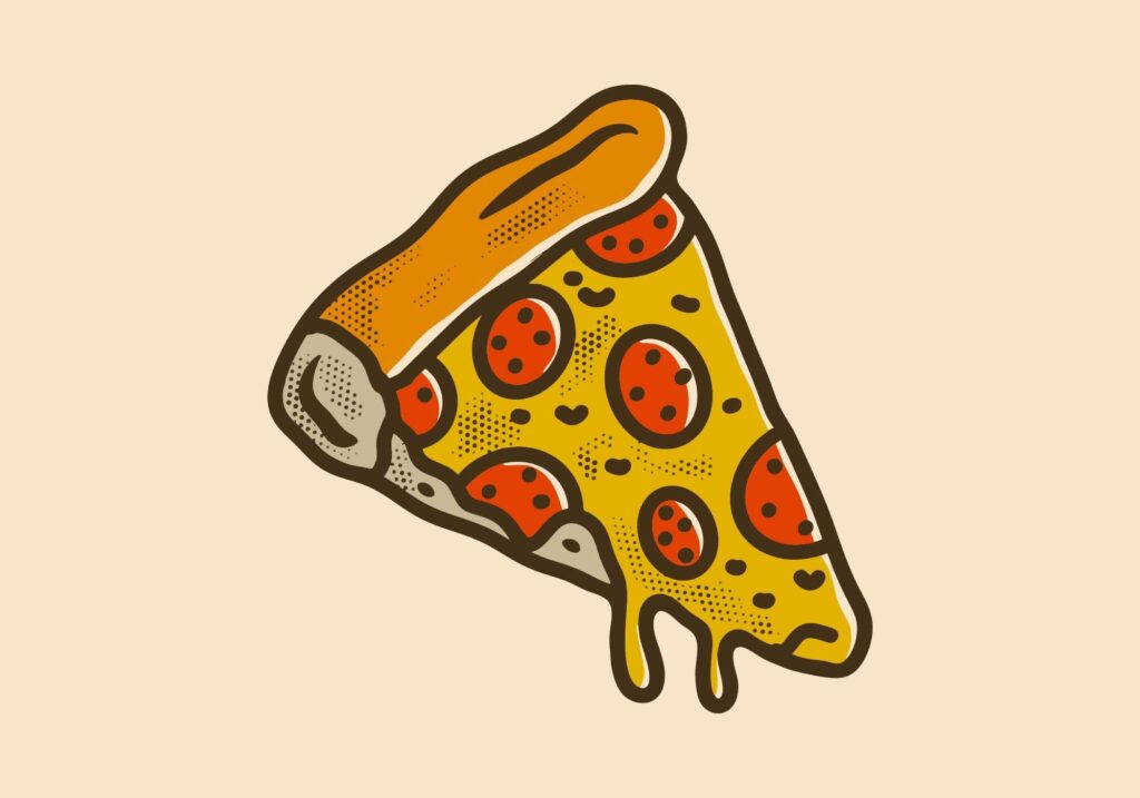 illustrazione di una pizza