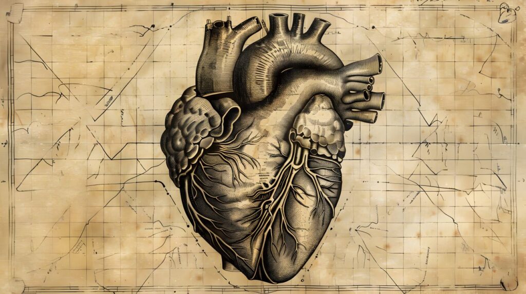 rappresentazione grafica di un cuore anatomico