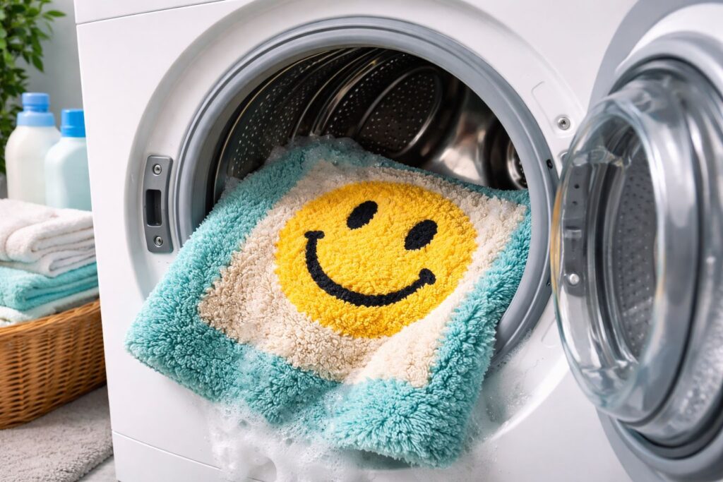 tappeto da bagno in lavatrice