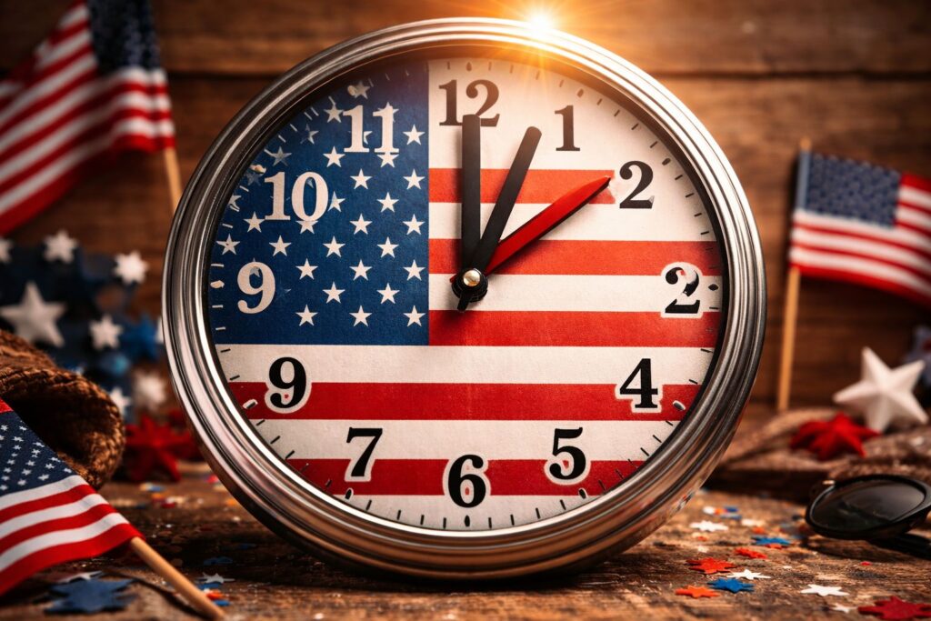 Orologio con bandiera americana