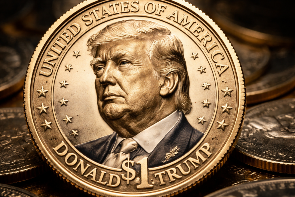 Trump mette la sua faccia sull’oro: la moneta che sfida le regole degli Stati Uniti Trump mette la sua faccia sull’oro: la moneta che sfida le regole degli Stati Uniti