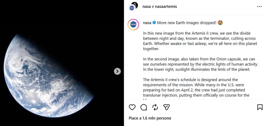 Le foto della Terra scattate da Artemis sono meravigliose (e faranno storia) Foto Artemis
