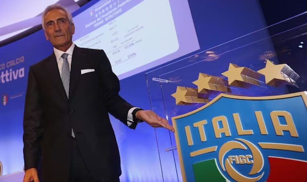 Gabriele Gravina appena eletto alla FIGC