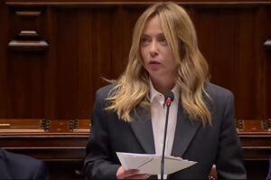 Giorgia Meloni oggi alla Camera