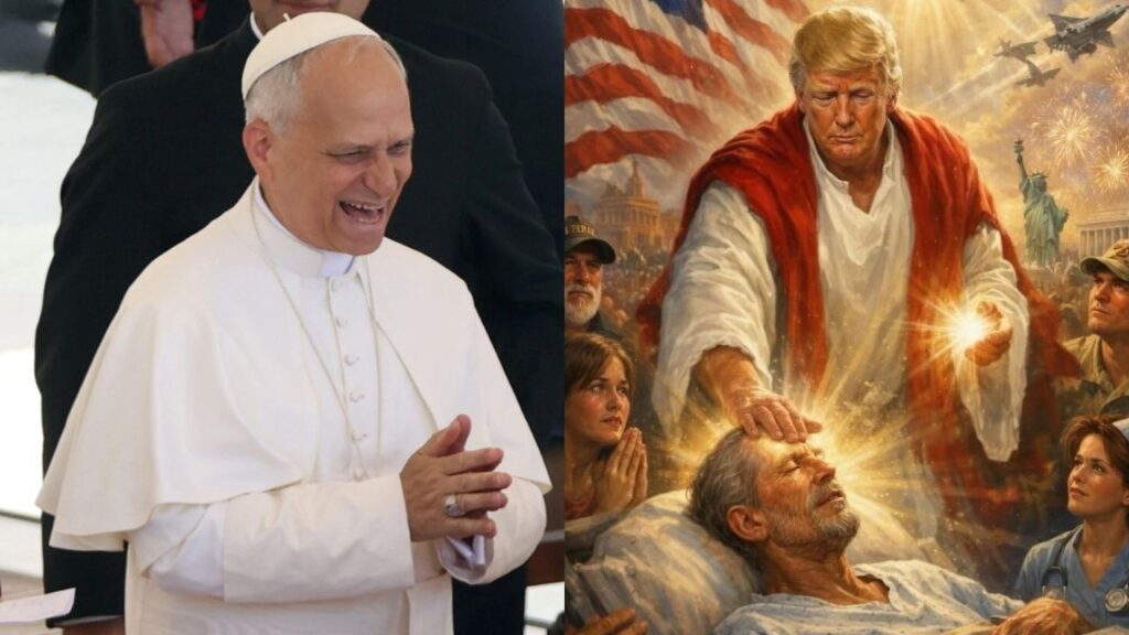 Il Papa sorridente vicino alla provocazione di Trump
