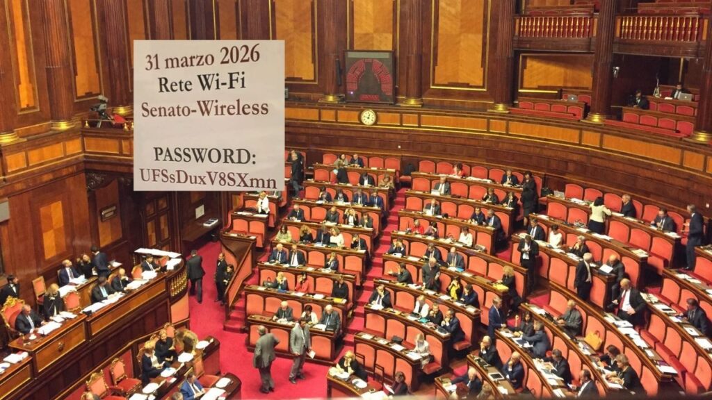 La password incriminata del Senato