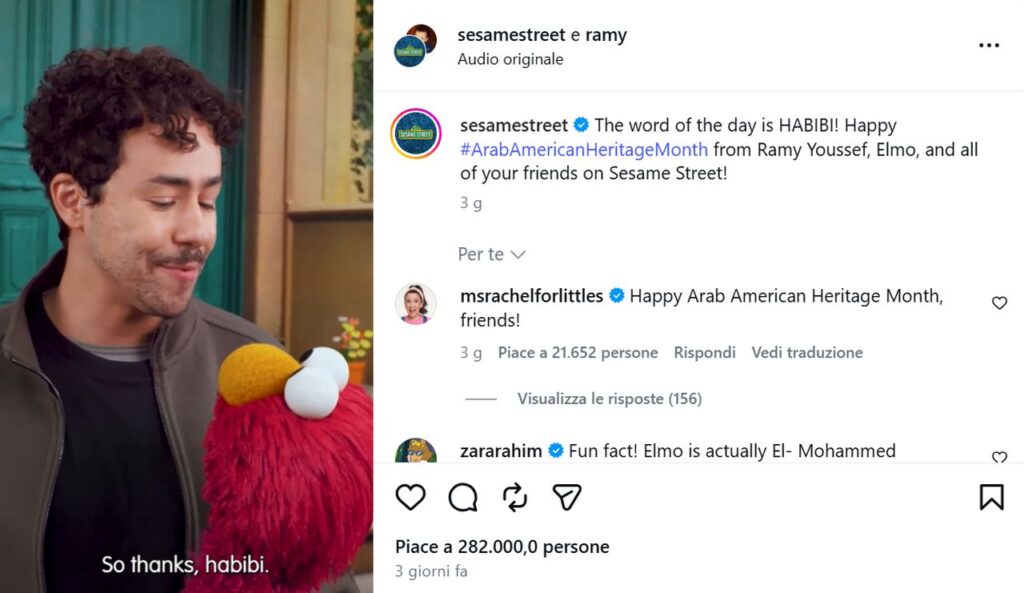 Ramy Youssef parla con Elmo