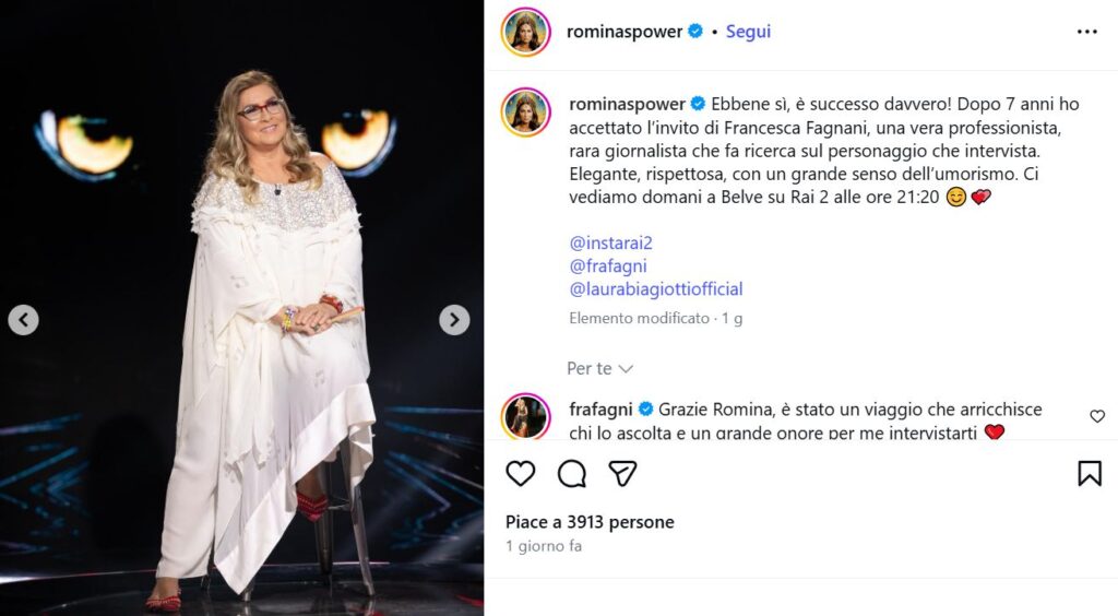 Romina Power a Belve: “Un sensitivo mi ha detto che Ylenia è ancora viva da qualche parte” Romina Power a Belve