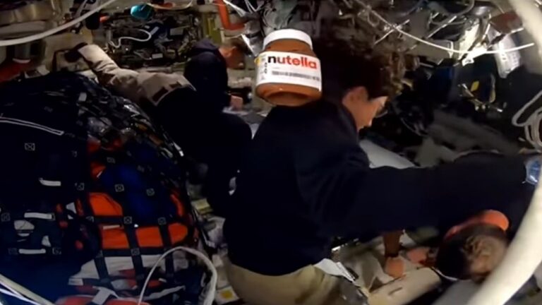 Un barattolo di Nutella a bordo della capsula Orion