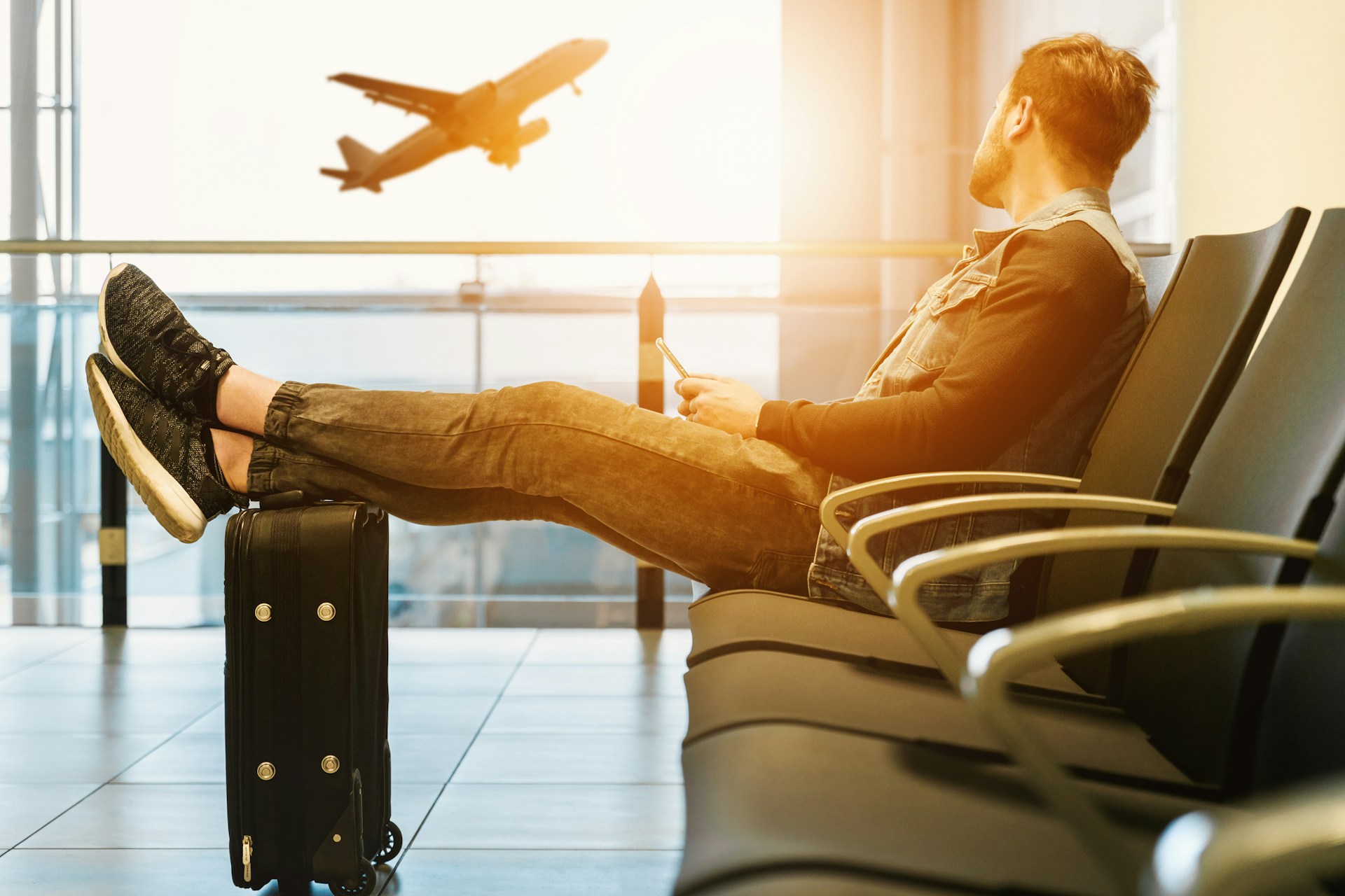 Passeggero in attesa del volo