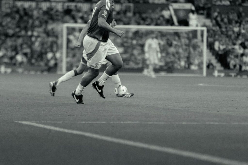 scena di calcio vintage